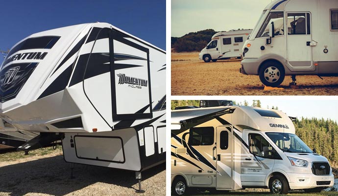 Collage of RV vehicles
