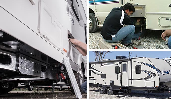 Collage of different RV services