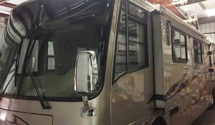 Metal sheet installed on the RV body