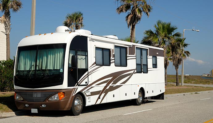 New RV parked on the road