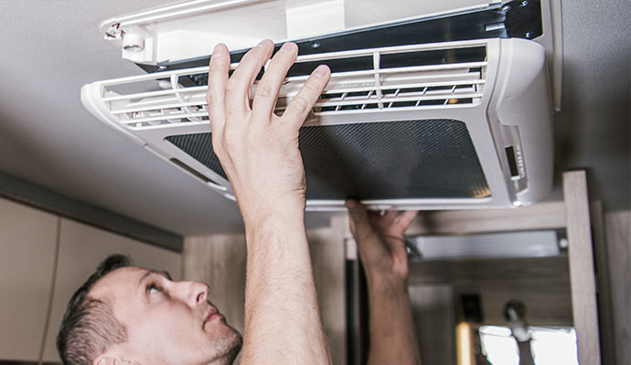 Professional repairing RV ac system