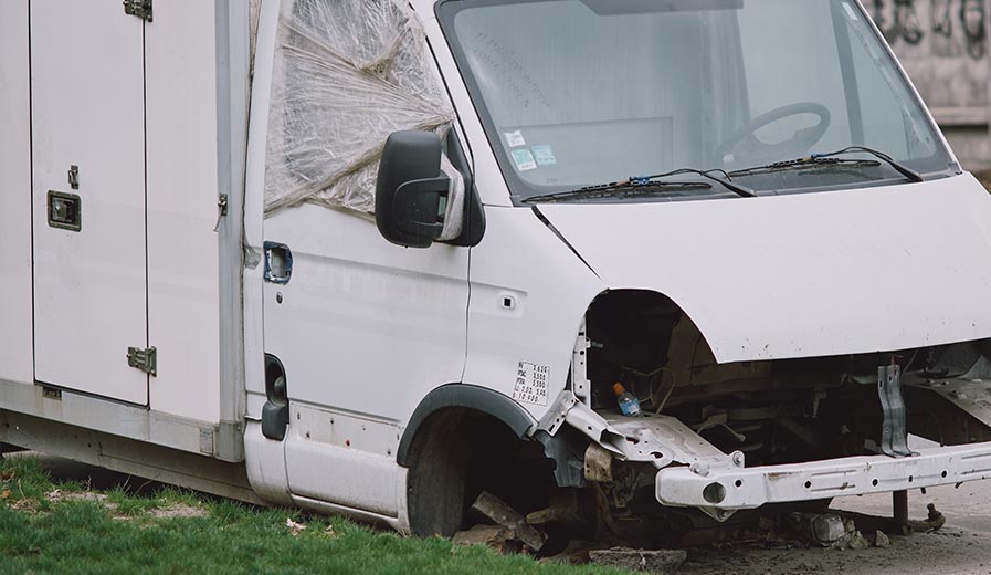 Collapsed car