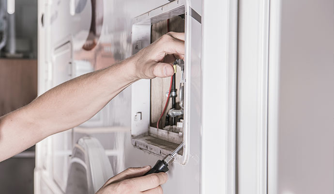 Professional repairing RV heating system