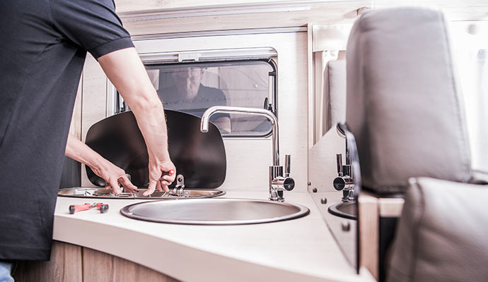 Professional repairing RV basine