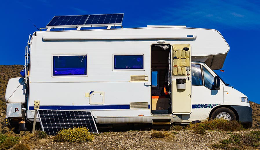 Solar panel of RV roof